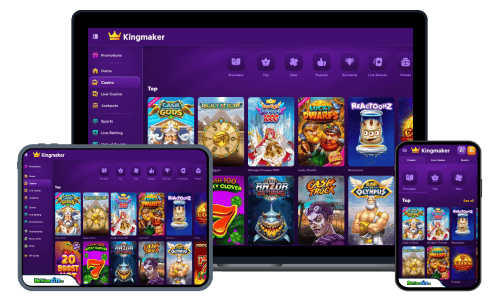 KingMaker Casino στο τηλέφωνό σας Έκδοση του παιχνιδιού για κινητά στο KingMaker Casino